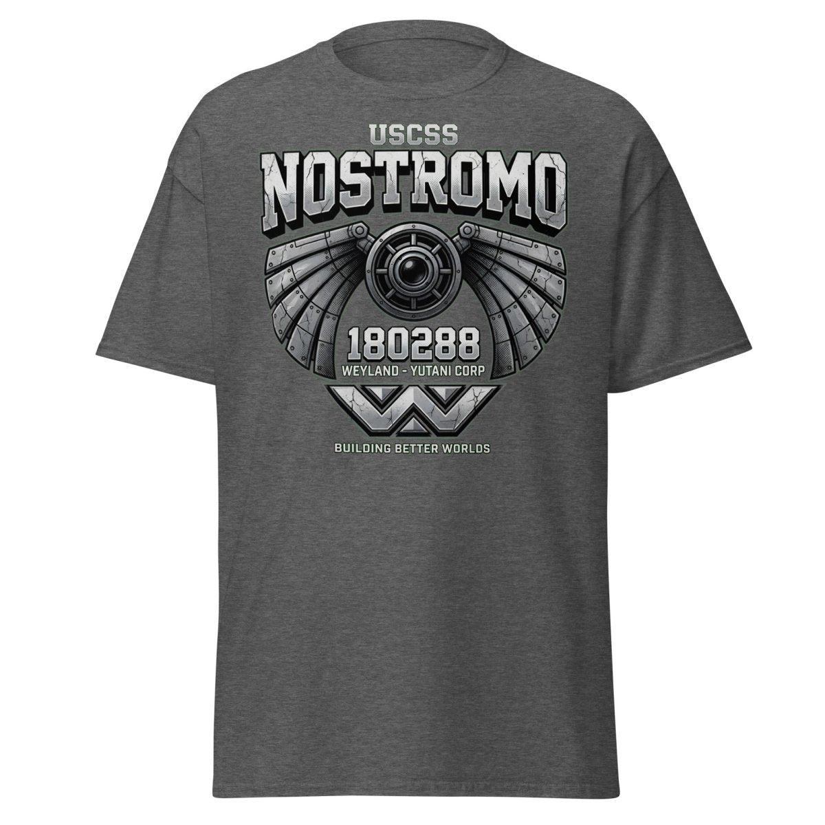 USCSS Nostromo Alien T-Shirt | Weyland-Yutani Tee - Dark Heather - TeeRipple