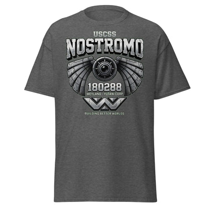 USCSS Nostromo Alien T-Shirt | Weyland-Yutani Tee - Dark Heather - TeeRipple