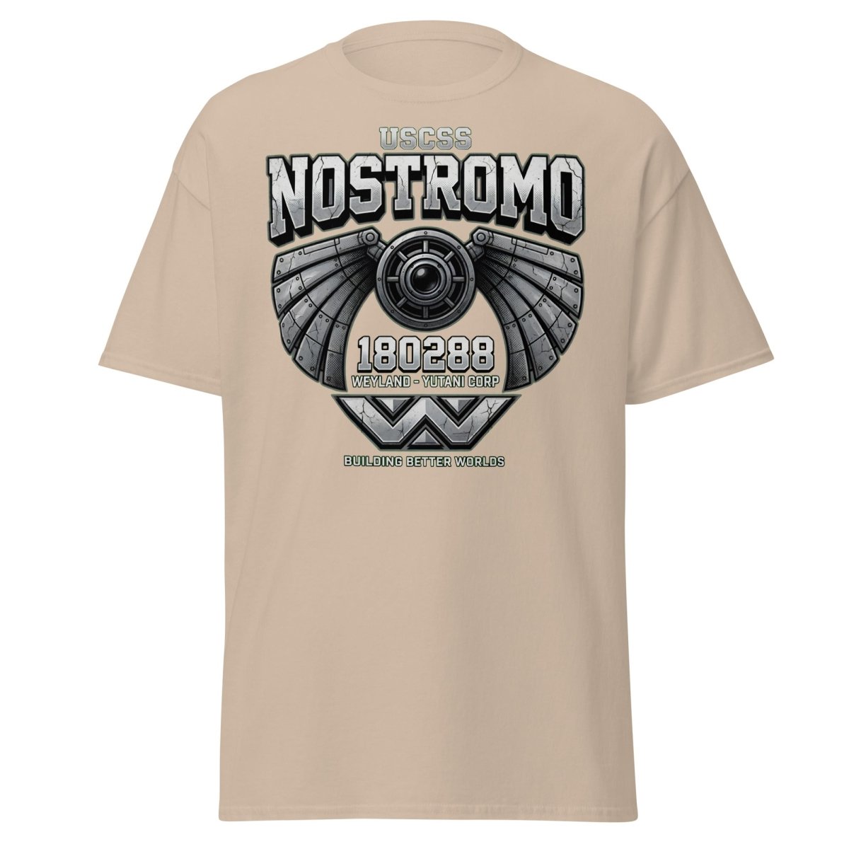 USCSS Nostromo Alien T-Shirt | Weyland-Yutani Tee - Sand - TeeRipple