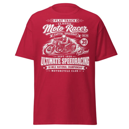Vintage 1939 Flat Track Classic Moto Racer T-Shirt - Cardinal - TeeRipple