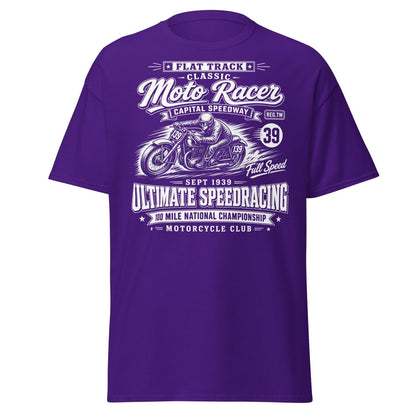 Vintage 1939 Flat Track Classic Moto Racer T-Shirt - Purple - TeeRipple