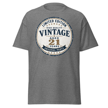 Vintage 21 Aged Years Limited Edition Tee - Graphite Heather - TeeRipple