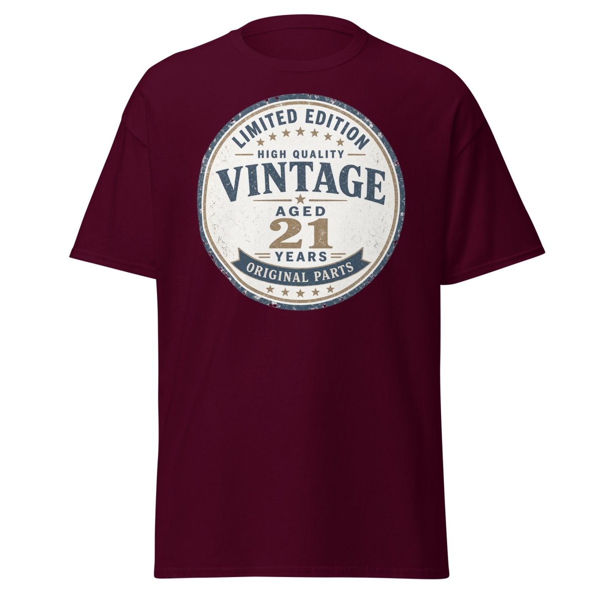 Vintage 21 Aged Years Limited Edition Tee - Maroon - TeeRipple