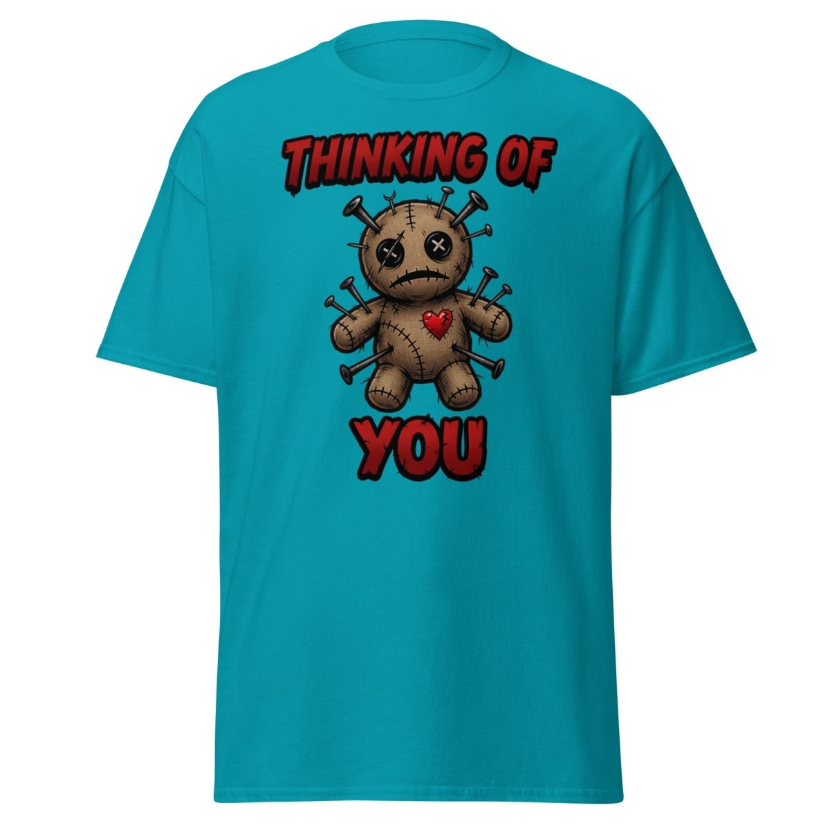 Voodoo Doll Thinking of You T-Shirt - Dark Humor - Tropical Blue - TeeRipple