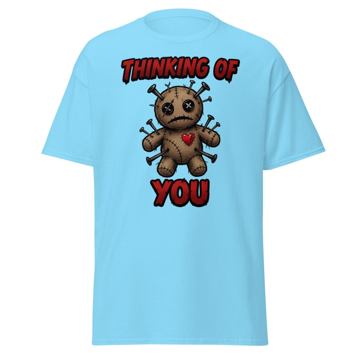 Voodoo Doll Thinking of You T-Shirt - Dark Humor - Sky - TeeRipple