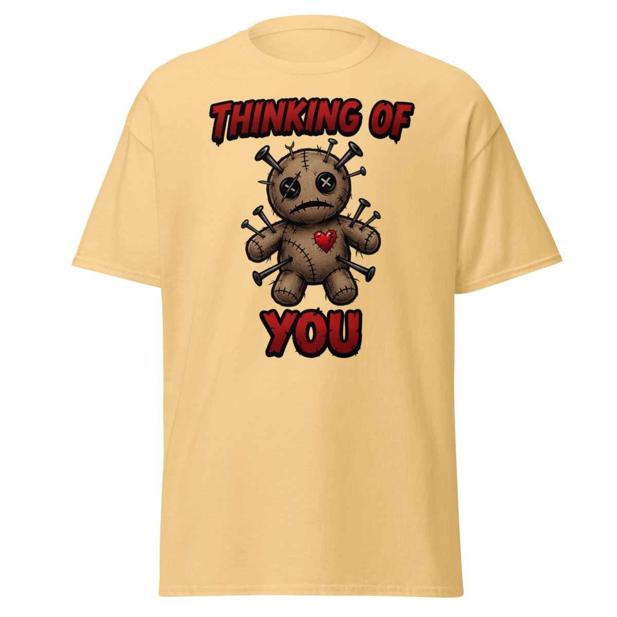 Voodoo Doll Thinking of You T-Shirt - Dark Humor - Yellow Haze - TeeRipple
