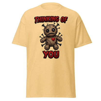 Voodoo Doll Thinking of You T-Shirt - Dark Humor - Yellow Haze - TeeRipple