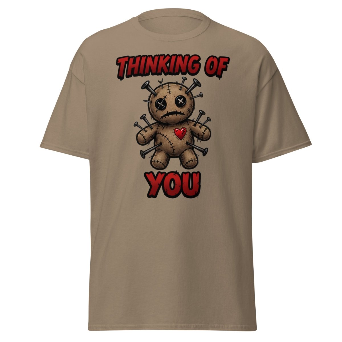 Voodoo Doll Thinking of You T-Shirt - Dark Humor - Brown Savana - TeeRipple