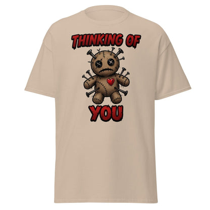 Voodoo Doll Thinking of You T-Shirt - Dark Humor - Sand - TeeRipple