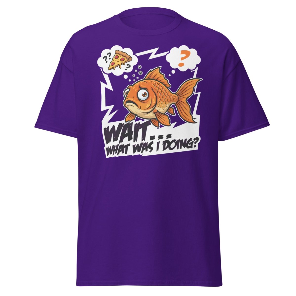 Wait What Was I Doing Goldfish Funny Memory T-Shirt - Purple - TeeRipple