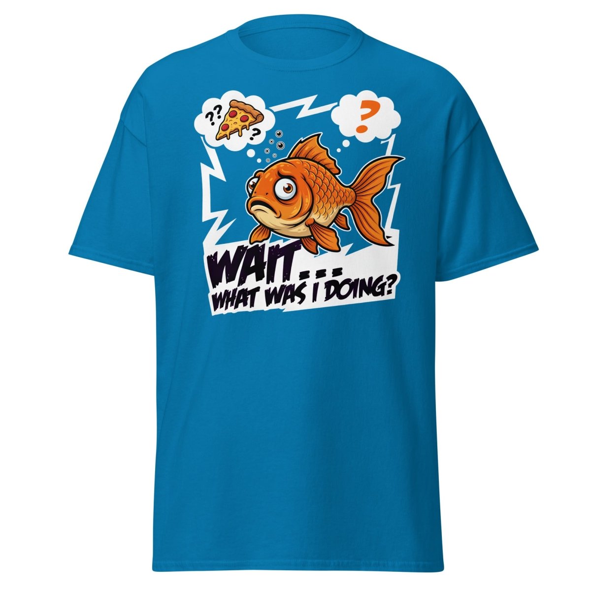 Wait What Was I Doing Goldfish Funny Memory T-Shirt - Sapphire - TeeRipple