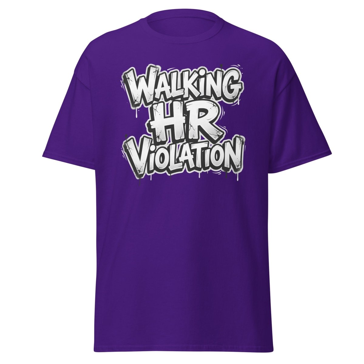 Walking HR Violation T-Shirt | Funny Adult Humor Tee - Purple - TeeRipple