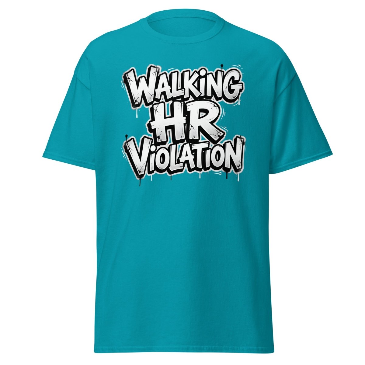 Walking HR Violation T-Shirt | Funny Adult Humor Tee - Tropical Blue - TeeRipple