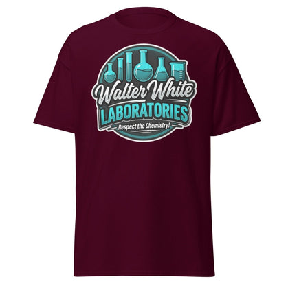 Walter White Laboratories T-Shirt - Breaking Bad Chemistry Tee - Maroon - TeeRipple