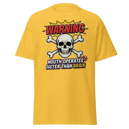 Warning Mouth Operates Faster Than Brain Skull T-Shirt - Daisy - TeeRipple