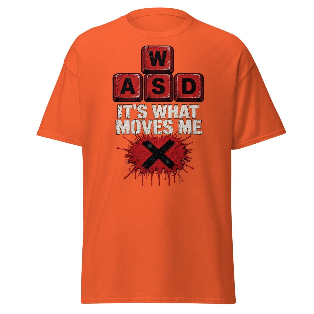 WASD It’s What Moves Me Funny Gamer T-Shirt - Orange - TeeRipple
