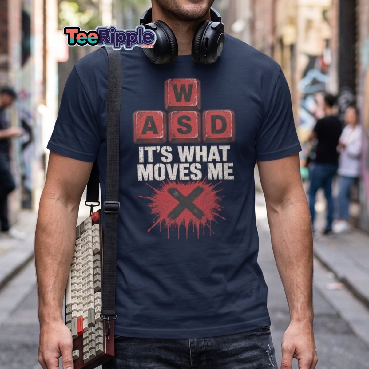WASD It’s What Moves Me Funny Gamer T-Shirt - Maroon - TeeRipple