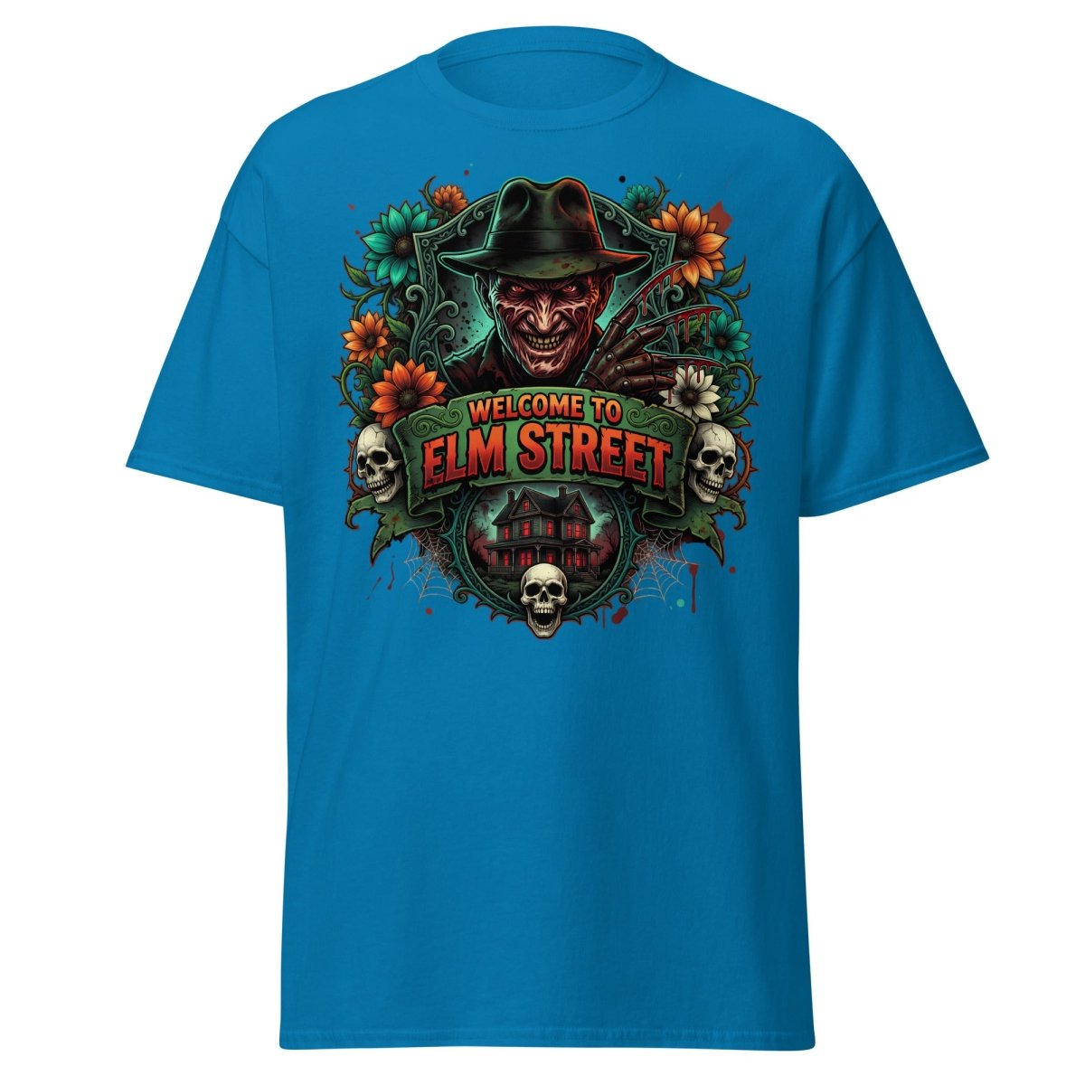 Welcome to Elm Street Freddy Krueger T-Shirt | Horror Tee - Sapphire - TeeRipple