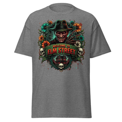 Welcome to Elm Street Freddy Krueger T-Shirt | Horror Tee - Graphite Heather - TeeRipple