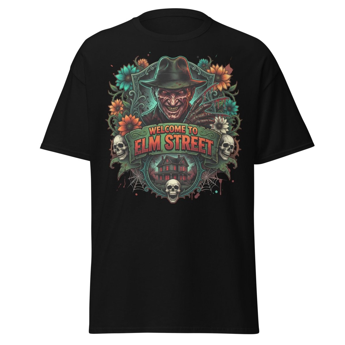 Welcome to Elm Street Freddy Krueger T-Shirt | Horror Tee - Black - TeeRipple