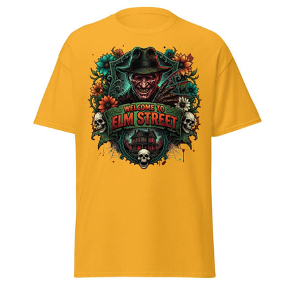 Welcome to Elm Street Freddy Krueger T-Shirt | Horror Tee - Gold - TeeRipple