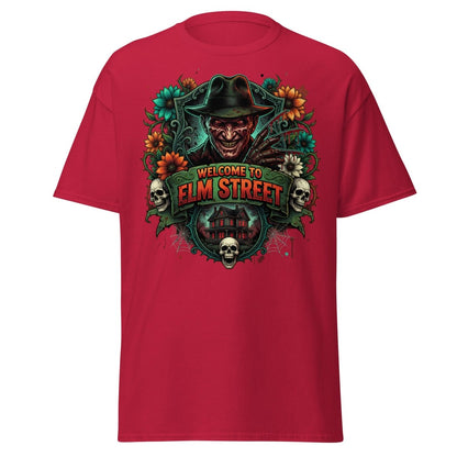 Welcome to Elm Street Freddy Krueger T-Shirt | Horror Tee - Cardinal - TeeRipple