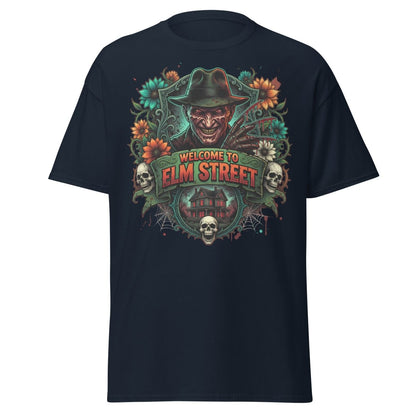 Welcome to Elm Street Freddy Krueger T-Shirt | Horror Tee - Navy - TeeRipple