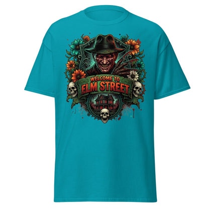 Welcome to Elm Street Freddy Krueger T-Shirt | Horror Tee - Tropical Blue - TeeRipple
