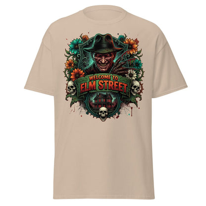 Welcome to Elm Street Freddy Krueger T-Shirt | Horror Tee - Sand - TeeRipple