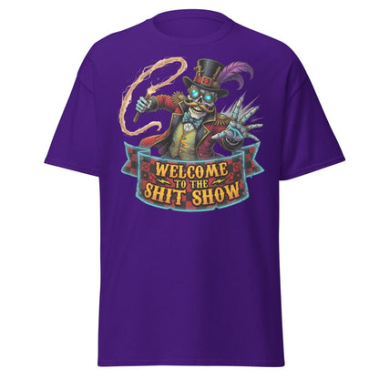 Welcome to the Shit Show Skeleton T-Shirt - Purple - TeeRipple