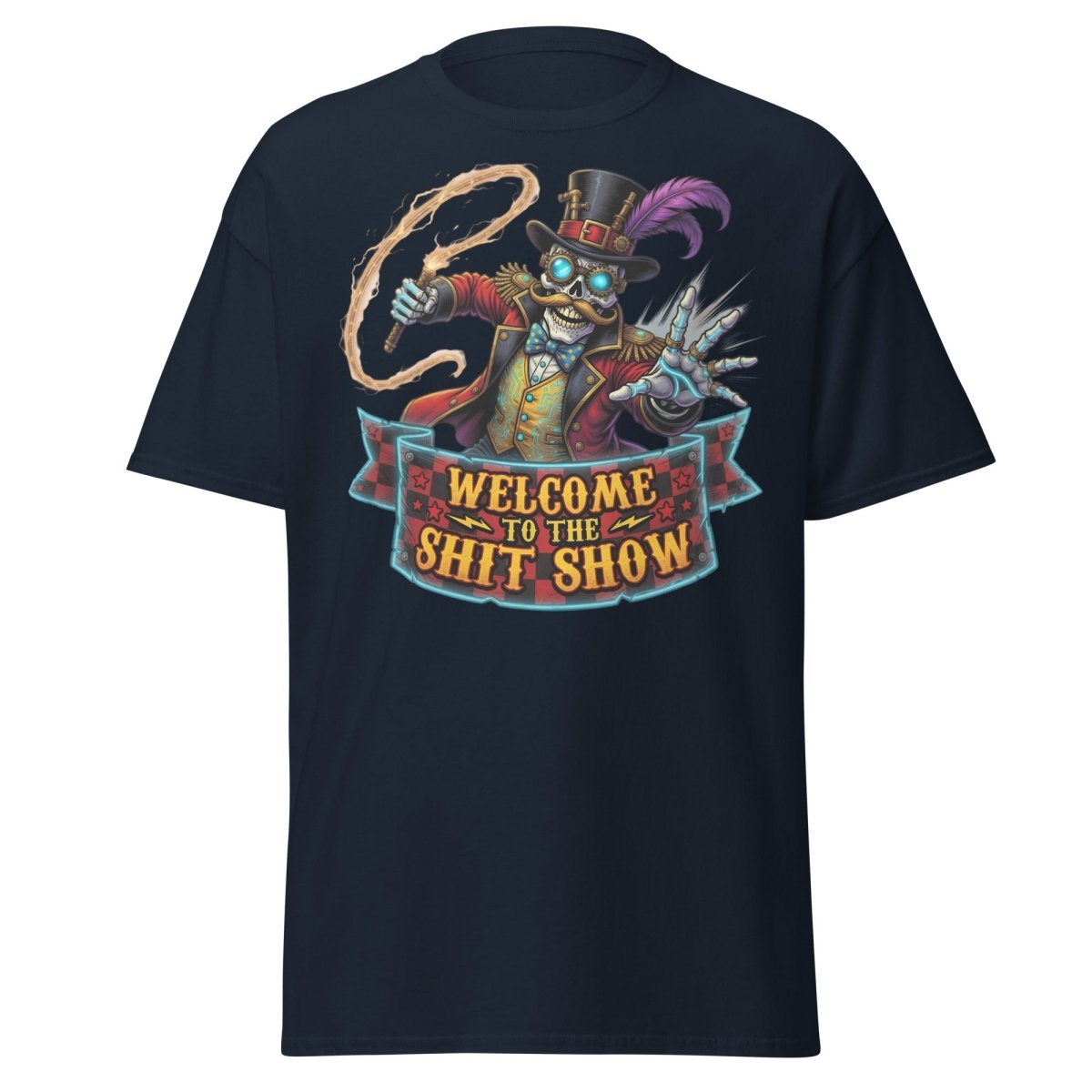 Welcome to the Shit Show Skeleton T-Shirt - Navy - TeeRipple
