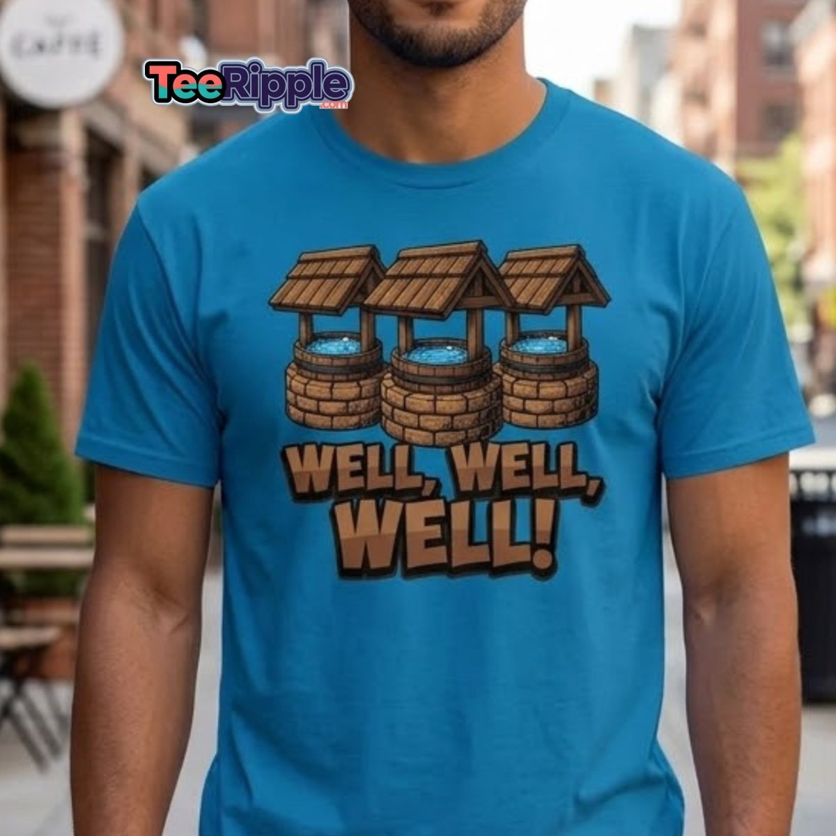 Well Well Well! Funny Pun T-Shirt - Well Pun Graphic Tee - Maroon - TeeRipple