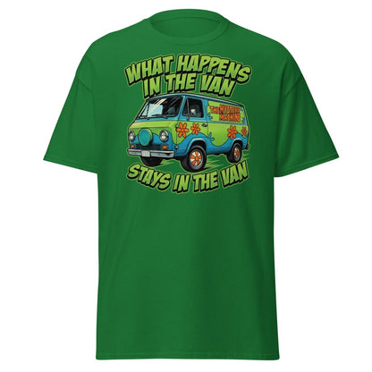 What Happens In The Van Stays In The Van Retro Van T-Shirt - Turf Green - TeeRipple