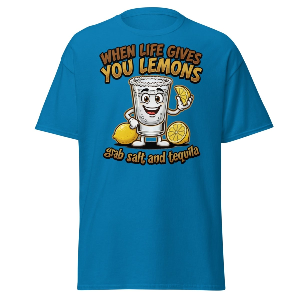 When Life Gives You Lemons Tequila Shot T-Shirt - Sapphire - TeeRipple
