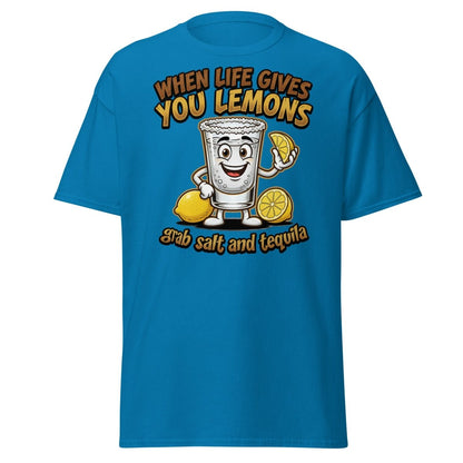 When Life Gives You Lemons Tequila Shot T-Shirt - Sapphire - TeeRipple