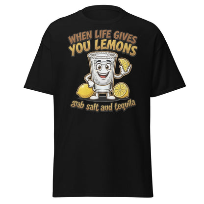 When Life Gives You Lemons Tequila Shot T-Shirt - Black - TeeRipple
