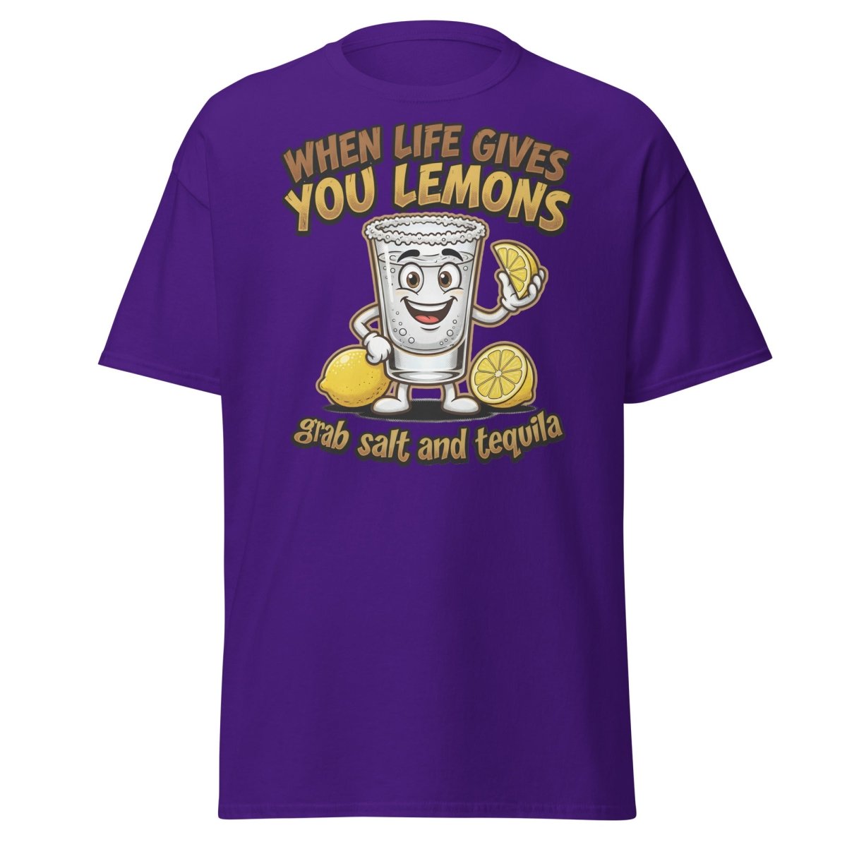 When Life Gives You Lemons Tequila Shot T-Shirt - Purple - TeeRipple