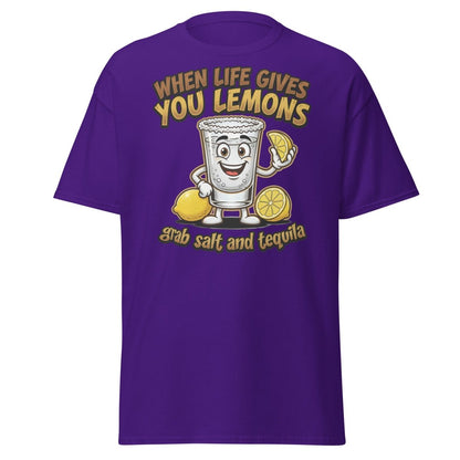 When Life Gives You Lemons Tequila Shot T-Shirt - Purple - TeeRipple