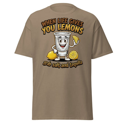 When Life Gives You Lemons Tequila Shot T-Shirt - Brown Savana - TeeRipple