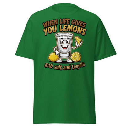 When Life Gives You Lemons Tequila Shot T-Shirt - Turf Green - TeeRipple