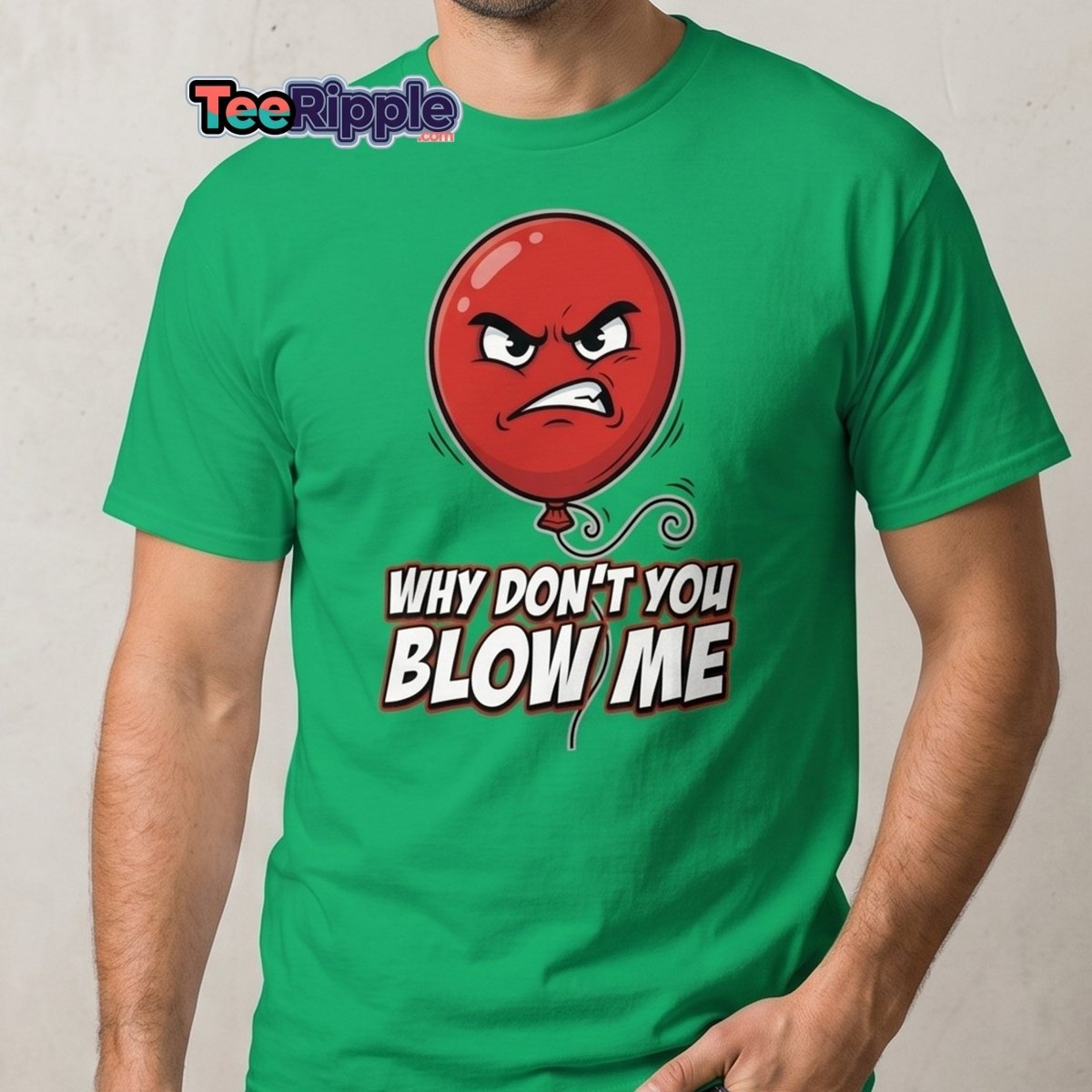 Why Don't You Blow Me Balloon Funny T-Shirt - Black - TeeRipple