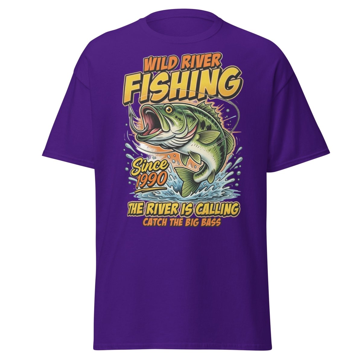 Wild River Fishing Bass T-Shirt - Catch The Big One - Purple - TeeRipple
