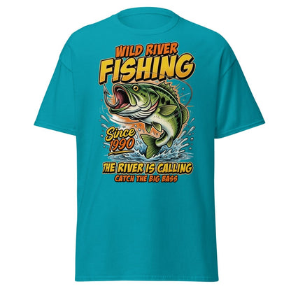 Wild River Fishing Bass T-Shirt - Catch The Big One - Tropical Blue - TeeRipple