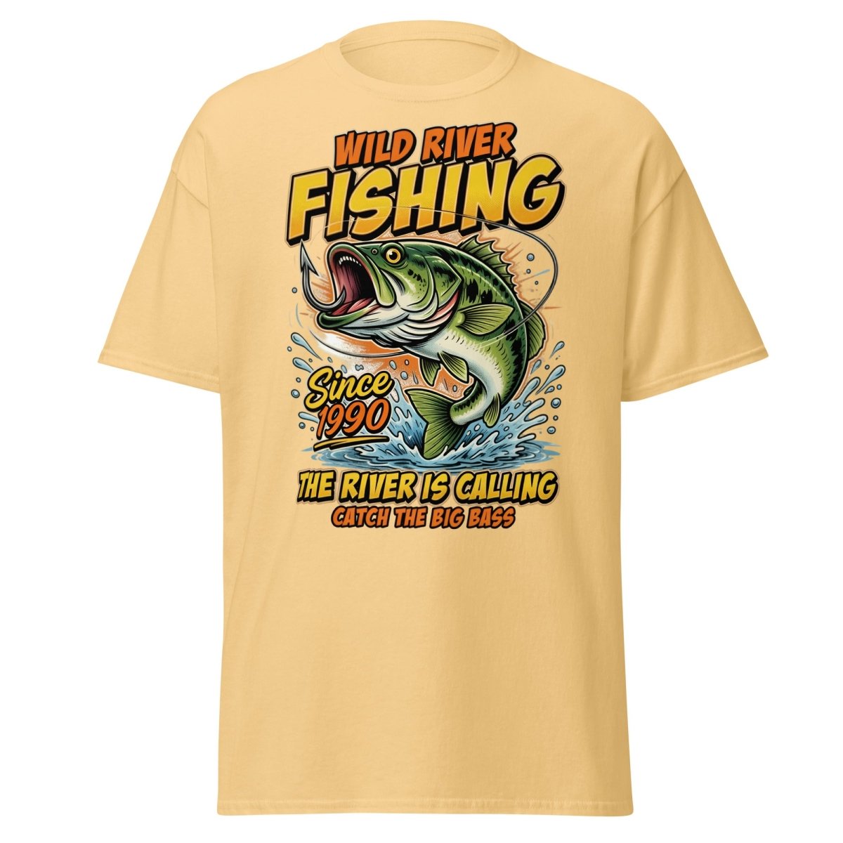 Wild River Fishing Bass T-Shirt - Catch The Big One - Yellow Haze - TeeRipple