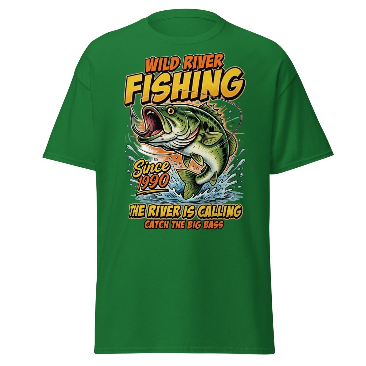 Wild River Fishing Bass T-Shirt - Catch The Big One - Turf Green - TeeRipple