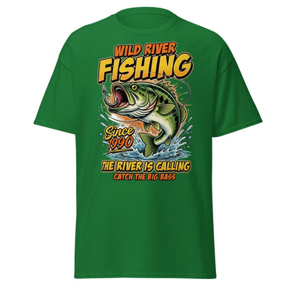Wild River Fishing Bass T-Shirt - Catch The Big One - Turf Green - TeeRipple