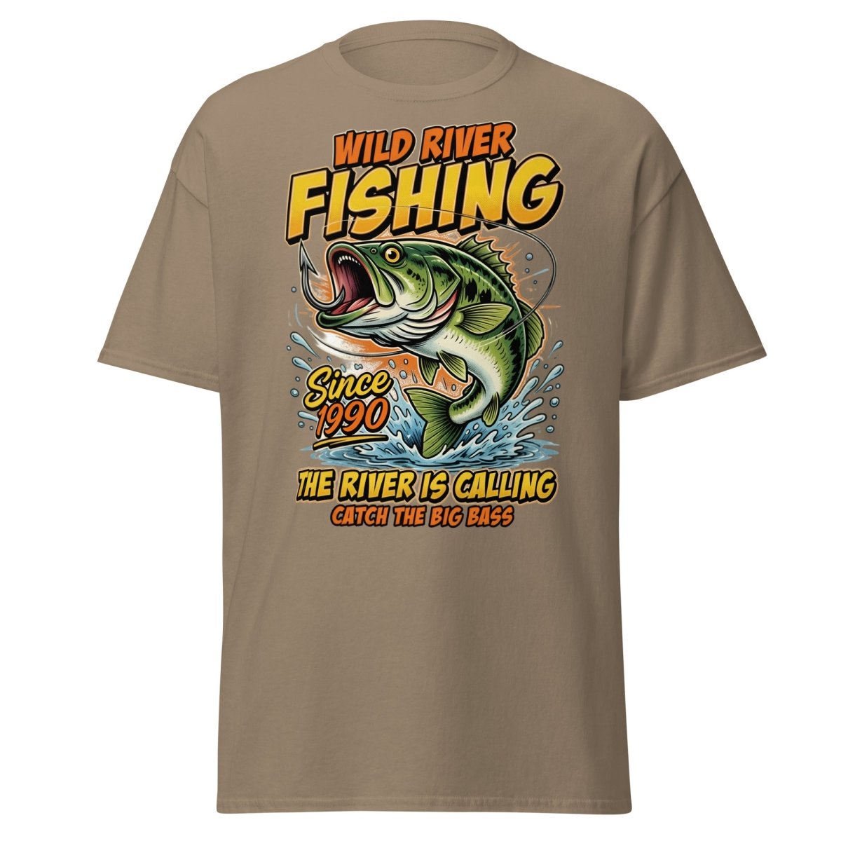 Wild River Fishing Bass T-Shirt - Catch The Big One - Brown Savana - TeeRipple