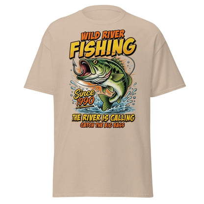 Wild River Fishing Bass T-Shirt - Catch The Big One - Sand - TeeRipple