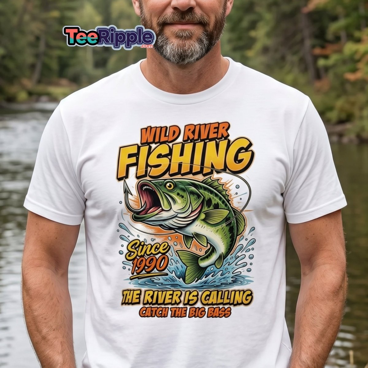 Wild River Fishing Bass T-Shirt - Catch The Big One - Maroon - TeeRipple