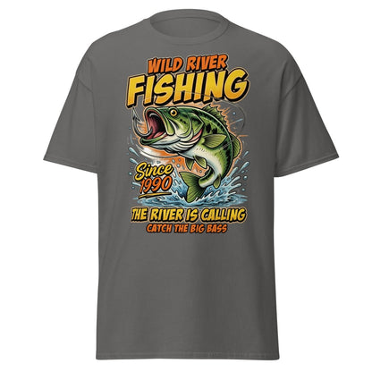 Wild River Fishing Bass T-Shirt - Catch The Big One - Charcoal - TeeRipple